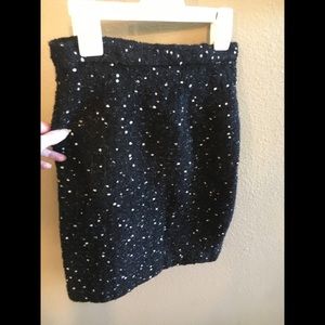 Black and white dot wool skirt